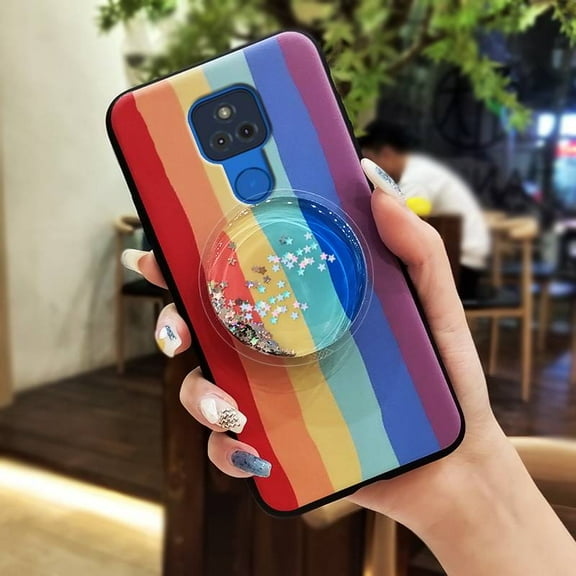 KDY-Phone Case For MOTO G Play 2021, Fashion Design Waterproof Skin feel silicone Rotatable stand Durable Protective Dirt-resistant Kickstand Cartoon Anti-knock cute Back Cover TPU
