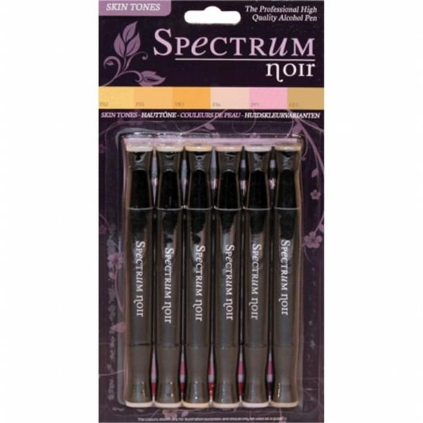 Crafters Companion SPECN-SKIN Spectre Noir Marqueurs Alcool 6-Pkg-Pale Teintes