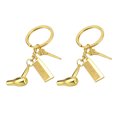 thumbnail image 1 of 2pcs Hairdressing Tools Key Ring Haircut Tool Key Chain Alloy Key Pendant, 1 of 8