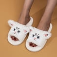thumbnail image 2 of Xfvqtps Womens Slippers Open Toe Cute Cat Soft Sole Indoor Outdoor Casual Slide Fall Winter Cozy Comfort, 2 of 8