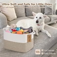 thumbnail image 6 of Woven Cotton Rope Storage Basket with Handles for Organizing Dog Toys, Books, and More - Stylish Square Decorative Basket, 13x10x9 Inches, Brown and White, 6 of 7