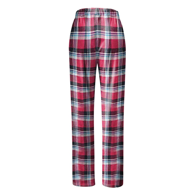 Womens Lounge Pants Comfy Pajama Pants Plaid Pajama Bottoms with Pockets  Drawstring Sleep Pj Bottoms Pants Trousers