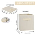 thumbnail image 3 of RECUTMS Foldable Storage Cubes with Handles - 6Fabric Baskets for Organizing Pantry, Closet, Shelf, Playroom, Toy Box (Cream Color), 3 of 6