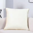 thumbnail image 3 of Videri Home 20"x20" Cream/Beige Velvet Decorative Throw Pillow Covers, Neutral for Any Room(2 Pack), 3 of 6