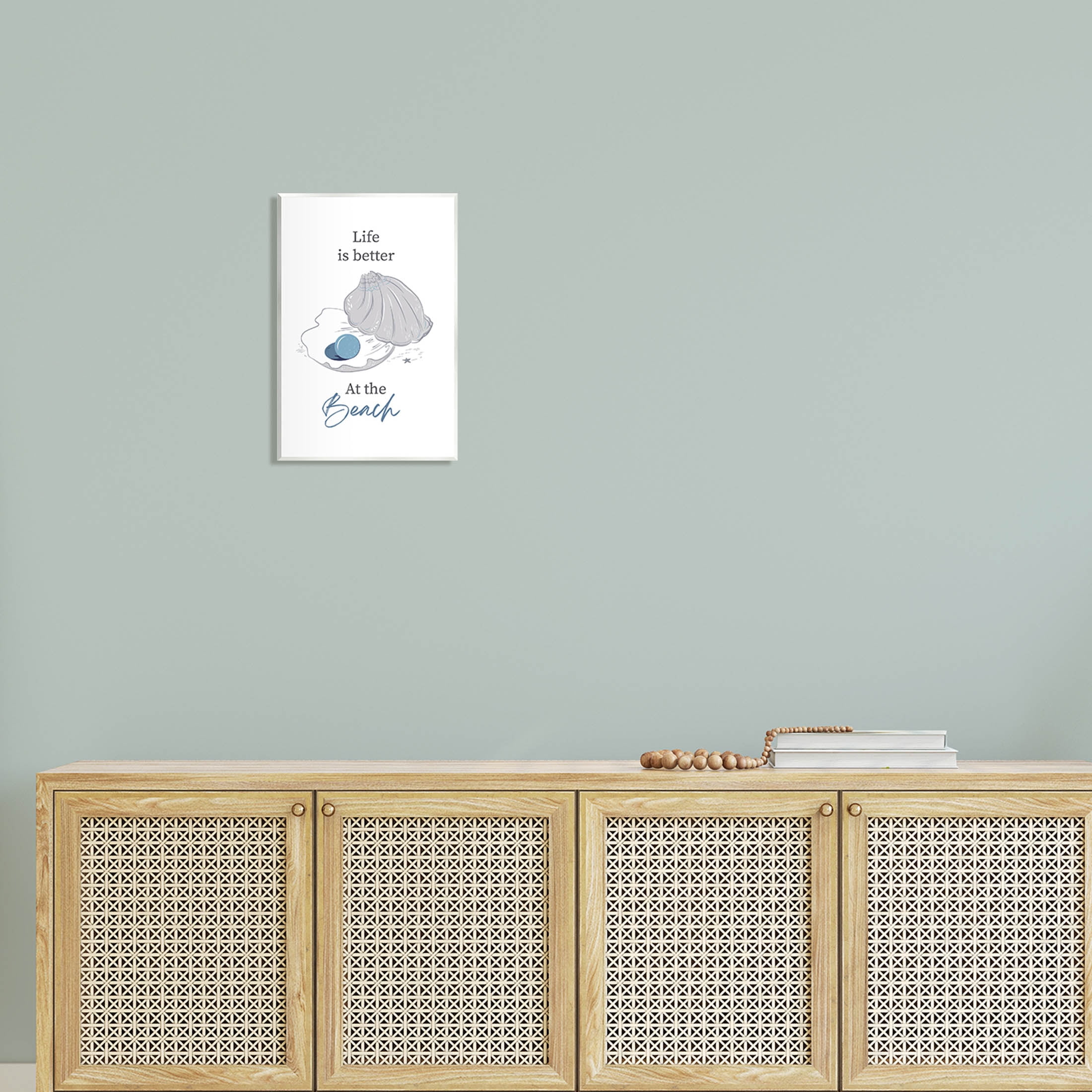 Life Better At Beach Clam Pearl Animals & Insects Graphic Art Unframed Art Print Wall Art
