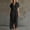 Black, variant on BRGZLK Womens Shirt Dresses Summer Trendy Solid Color V-Neck Button Down Cardigan Dresses Lightweight Breathable Beach Dress with Pockets Black XL