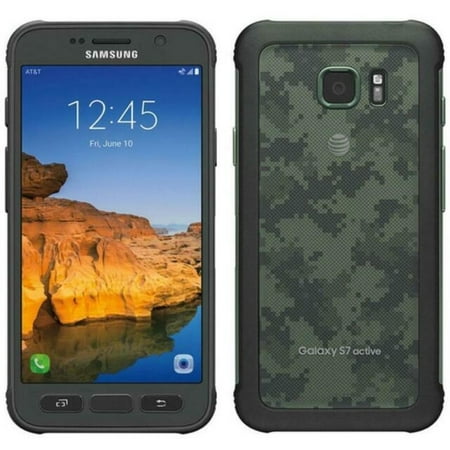 Samsung Galaxy S7 Active 32GB - GSM Unlocked - Green Camo - Good Condition - 90 Day Warranty - Used