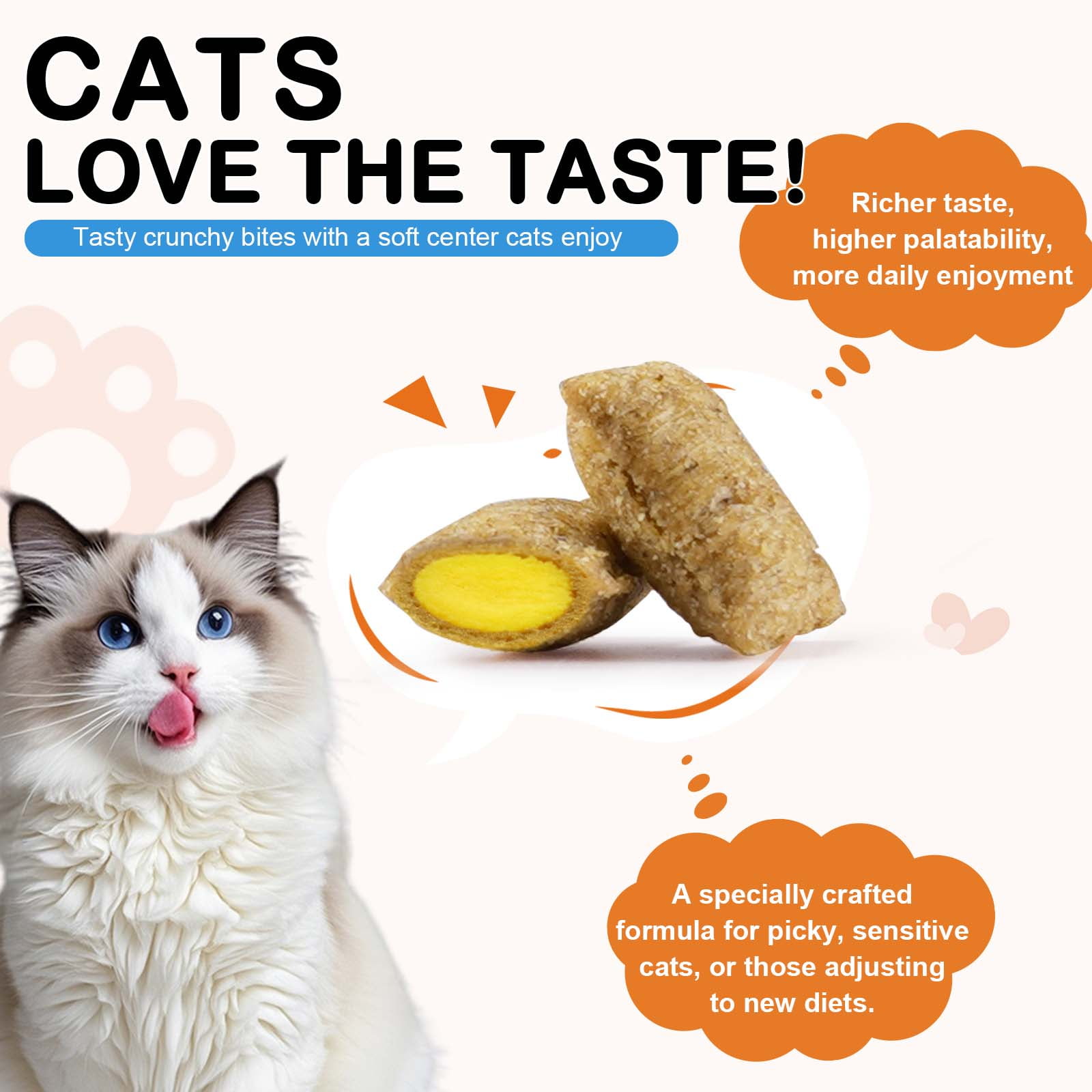 Oimmal Cats Joint Health Supplement, Contains Glucosamine for Cats, Plus Green Lipped Mussel and Omega-3, Supports Joint Health & Mobility, Crunchy Outside & Soft Inside 120day