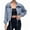 Blue gray, variant on Spring Fall Women Long Sleeve Turn-down Collar Casual Zipper Jacket Loose Anorak Crop Coat with Pocket
