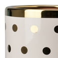 thumbnail image 2 of Benjara Ceramic Cylindrical Planter with Polka Dots Pattern, White and Gold, 2 of 4