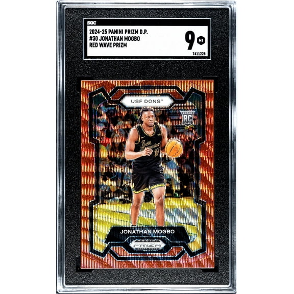 2024-25 Panini Prizm D.P. #30 Jonathan Mogbo Red Wave Prizm SGC 9