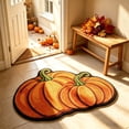 thumbnail image 4 of Yhmxh Thanksgiving Pumpkin Bathroom Rugs Fall Maple Leaf Shape Bath Mat Autumn Kitchen Mat Non Slip Doormat Cute Orange Floor Mat Decorative for Front Door Entryway Kitchen Bedroom 27.56"x17.72", 4 of 6