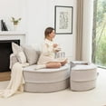 thumbnail image 7 of New Oversized Round Accent Barrel Chair Sets with 5 Pillows Soft Chenille Upholstered Armchair Lazy Lounge Sofa with Ottoman for Living Room/Bedroom/Reading Room/Guestroom, 7 of 7