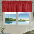 thumbnail image 3 of Red Burlap Texture Farmhouse Short Window Curtain Valances, Farmhouse Vintage Red Rod Pocket Kitchen Valances for Living Room Bedroom Bathroom Cafe 54" x 18", 3 of 8