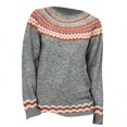 thumbnail image 4 of Bovemsi Womens Sweaters Casual Lightweight Isle Sweater Sleeve Crew Neck Knitted Pullover Comfy Warm Fall Tops Fall Sweaters, 4 of 4
