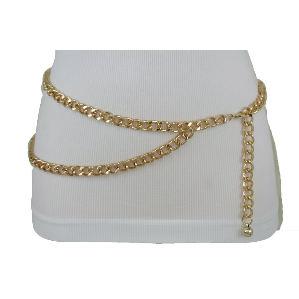 Alwaystyle4You Women Gold Metal Chain Fashion Belt Hip Waist Ball