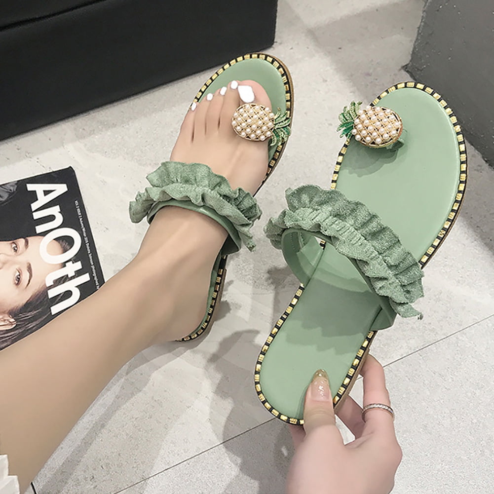 Womens Chic Pink pineapple Open Toe Sandals heels Cute Summer Grils Shoes Buckle 