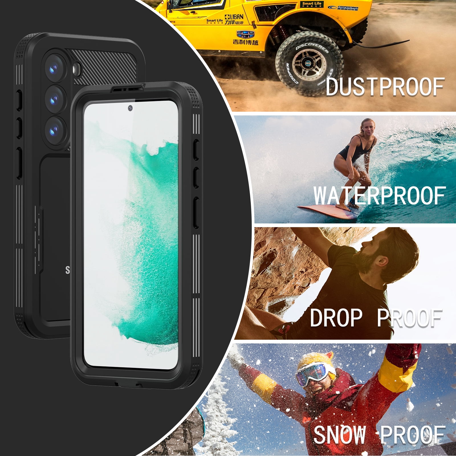 Designed for Samsung Galaxy S23 Case,Waterproof Case with Built-in Screen Protector Shockproof Dustproof Heavy Duty Full Body Protective Case for Samsung Galaxy S23 5G 6.1", Black