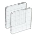 thumbnail image 1 of Unique Bargains 2' x 2' Acrylic Stamp Block Clear Stamping Block with Grid Lines Decorative Mounting Blocks Square, 2 Pack, 1 of 7