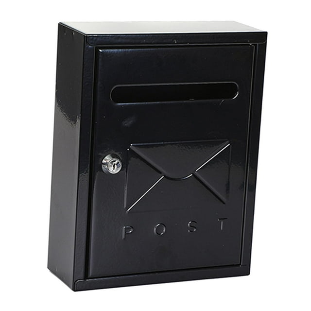 Buzón de pared con cerradura, buzón de correo de 7,8 x 3 x 10 pulgadas con ranura, multifuncional, para correo, sobres, revistas, resistente Negro