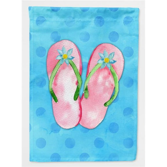 Pink Flip Flops Blue Polkadot Flag Canvas House Size BB8221CHF