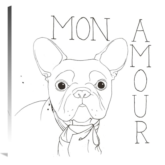 Global Gallery's 'Puppy Love Frenchie' by Elyse DeNeige Stretched Canvas Wall Art