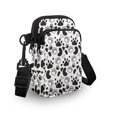 thumbnail image 3 of HELLHERO Adjustable Strap Travel Crossbody Purse Polyester for Adult, Black Paw Prints on White, 3 of 7