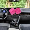 thumbnail image 3 of Trianu 1 Pair of Fuzzy Plush Dice for Car Mirror, Retro 3” Pink Dice with White Dots for Car Interior Hanging Ornament Decoration, 3 of 6