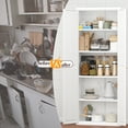thumbnail image 4 of Aukfa 71" Freestanding Kitchen Pantry Storage Cabinet with 4 Adjustable Shelves, Metal Food Pantry Cupboard for Kitchen/Garage/Office, White, 4 of 8