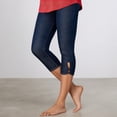 thumbnail image 2 of NinXxx Women's Solid Flare Cropped Pants Relaxed Summer Holiday Dark Blue L, 2 of 8