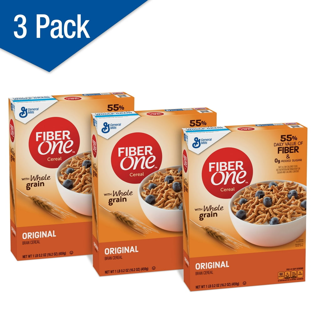 Fiber One Cereal, Original Bran, 16.2 oz Boxes, 3 Count