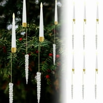 Pack Of 6 Flickering Remote LED Short Taper Candles - Battery Operated Timer Window Candlesticks, Flameless White Plastic Candles For Christmas Tree, Holiday, Home & Party Decor