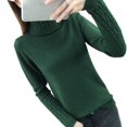 thumbnail image 1 of Suéter de cuello alto para mujer, jerseys gruesos y cálidos de manga larga, color caqui, otoño e invierno, novedad de 2023, 1 of 5