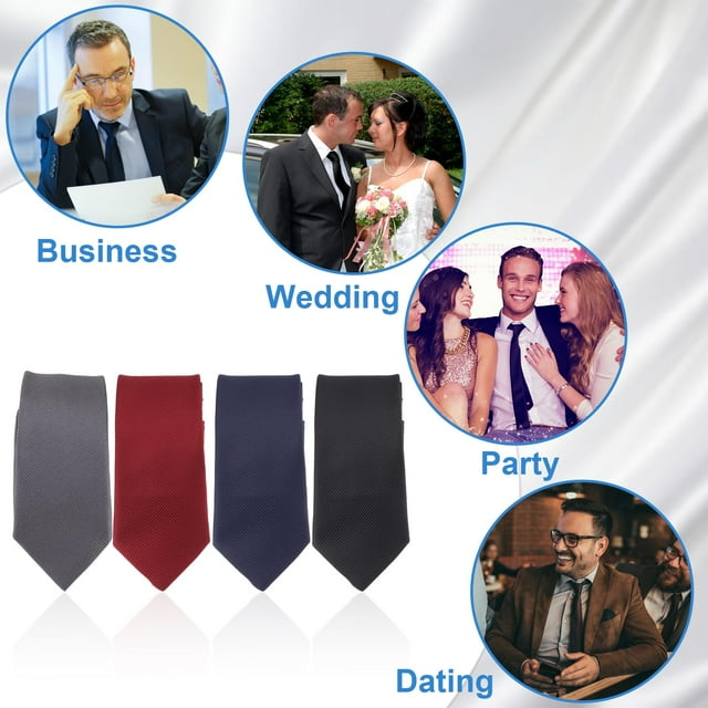 fastboy 4pcs Easy And Comfortable To Wear Neck Tie Wide Application Unique Zip Perfe Gifts Polyester Neckties With Zip 1Set