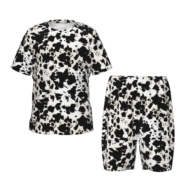 Balery Cow Skin 1 Conjunto de Pijama Infantil de Manga Corta con Estampado – Ropa de Dormir de Algodón Suave-XX-Large