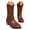 Brown, variant on Cowboy Boots for Women Pointed Toe Embroidery Mid Calf Western Riding Boots Stacked Heel Booties