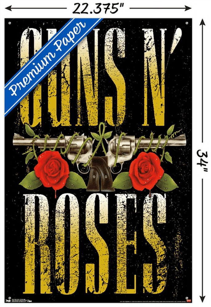 Guns N' Roses - Stacked Logo Wall Poster with Push Pins, 22.375" x 34"