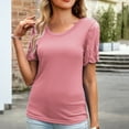 thumbnail image 5 of Xihbxyly Plus Size Blouses for Women, Womens Round Neck Short Sleeve Shirts Casual Loose Tops Blouses Fashion Shirts Tunic Tops Fashion Clothes Blouse, 5 of 5