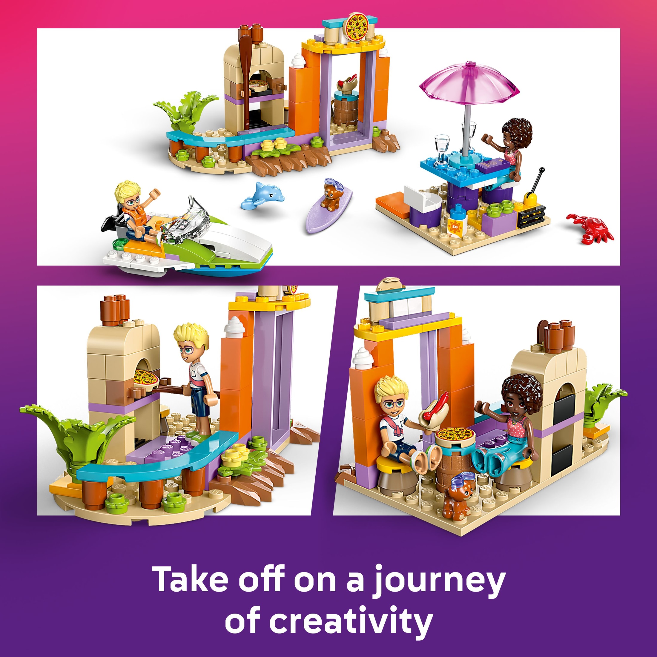 LEGO Friends Maleta Creativa de Playa y Viaje, Juguete de Construcción Portátil para Jugar a Simular - Set de Juguete para Niños, Niñas y Niños, Mayores de 5 Años - Regalo para Cumpleaños - Juguete Preescolar con 2 Minimuñecas - 42672 6