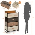 thumbnail image 3 of Costway 5-Drawer Dresser Storage 4-Tier Organizer Tower Steel Frame Wooden Top Cream, 3 of 10