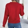 thumbnail image 6 of vigerkar Women's Sweater Heart Knitted Pullover Sweaters Long Sleeve Crewneck Cute Sweaters (Red, L), 6 of 8