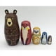 thumbnail image 2 of Juego de 5 muñecas rusas de madera para anidar, manualidades de madera con osos del bosque, 2 of 5