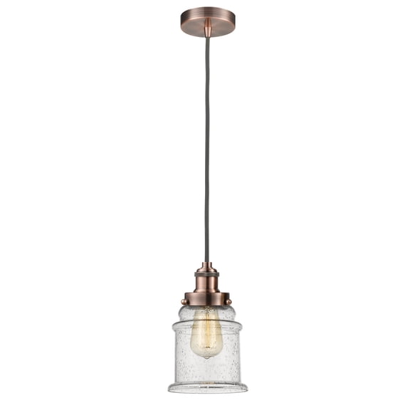 Innovations 100AC-10GY-1H-AC-G184 Canton 1 Light 11.25 inch Mini Pendant, Antique Copper