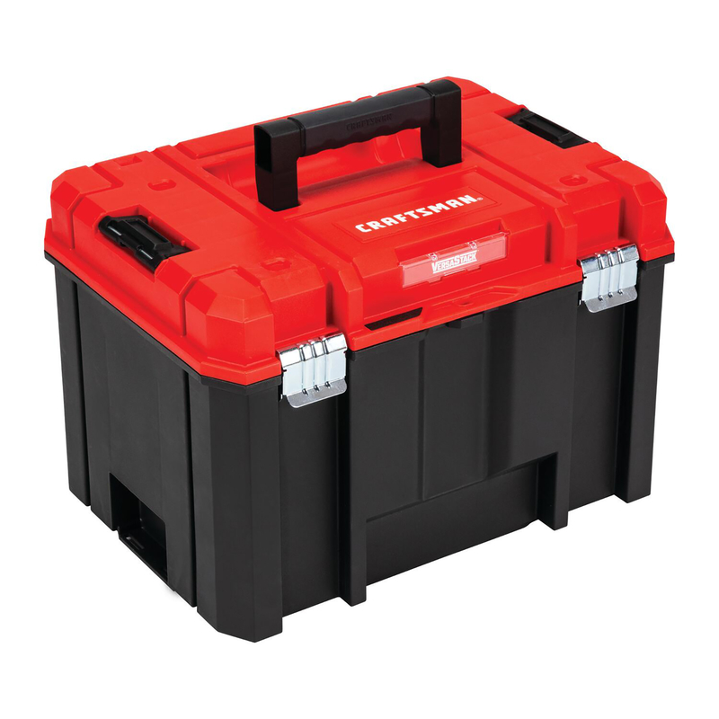 Craftsman VERSASTACK 17-Inch Stackable Plastic Tool Box – Red, Heavy Duty, Lockable