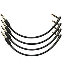 4-pack 3 Ft Castline Gold Mogami 2524 Guitar Pedal Board Effects Switcher Patch Cable 1/4 TS Low Profile and Short Barrel Connectors