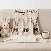 Nkmbld Easter Fleece Throw Blanket Easter Decoration Blanket Soft Breathable Warm and Comfortable Blanket for Bed, Sofa, Chair, Camping and Travel