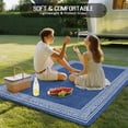 thumbnail image 4 of Dark Blue Retro Greek Key Outdoor Rug 6x9 Ft - Reversible Patio Rug Outdoor Camping Rugs, Geometric Greece Ancient Rustic Indoor Outdoor Area Rugs, Non-Slip Outdoor Carpet Runner for Deck/Porch, 4 of 8