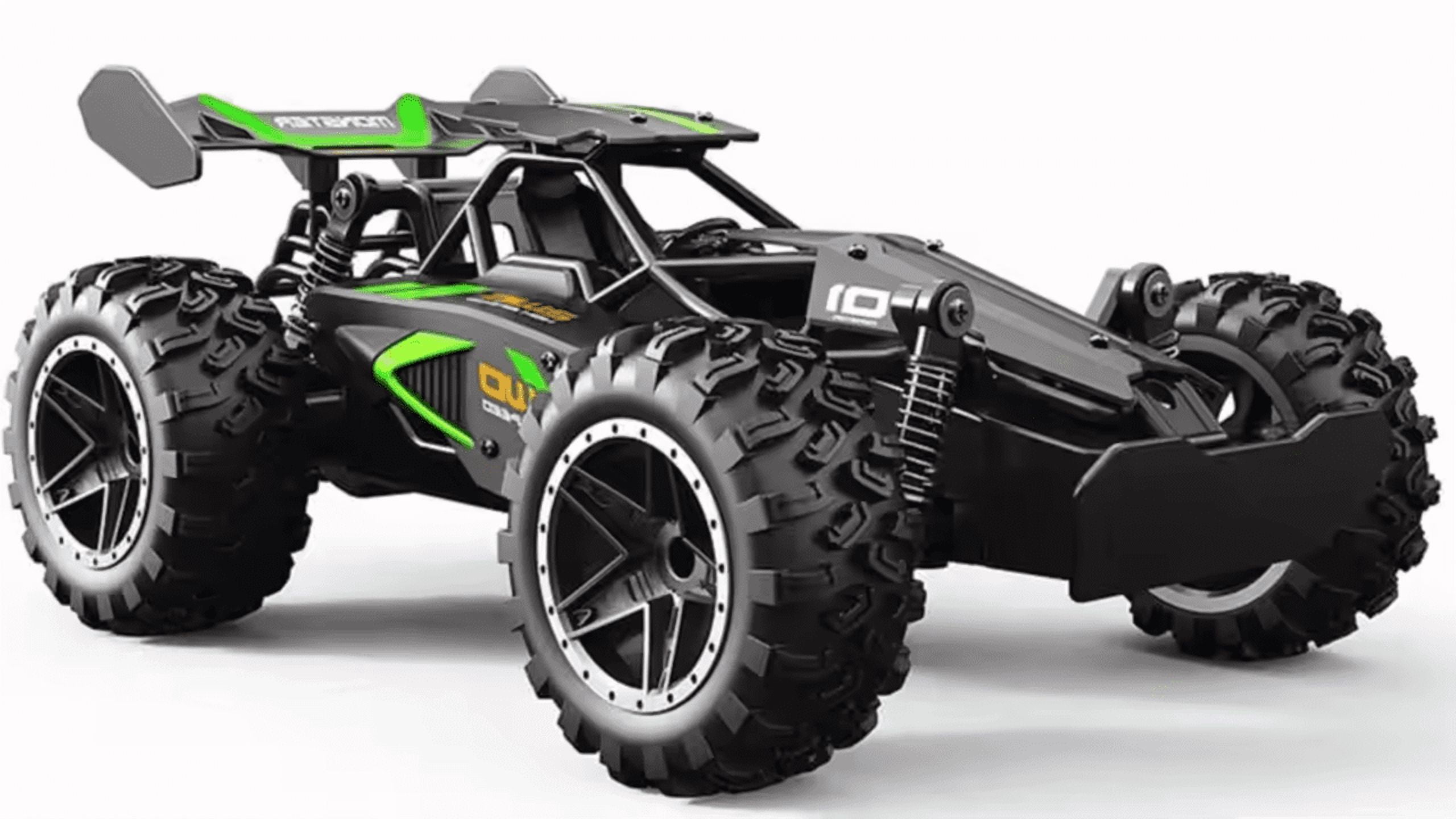 Funtogether Toys 1:18 2.4GHz Remote Control Monster Truck – Off-Road RC Car for Boys Ages 4-12 and Girls – Easter Basket Gift Idea (Black Green)