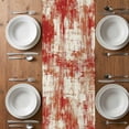 thumbnail image 4 of Table Runner 108 Inches Long for Kitchen Dining, Red Ombre Dresser Scarf Farmhouse, Dining Table Decorations for Wedding/Parties, Gradient Abstract Art Vintage 13 x 108 In, 4 of 8
