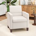 thumbnail image 2 of HOMCOM Modern Accent Chair Fabric Armchair w/ Non-Slip Pads, Cream White, 2 of 10